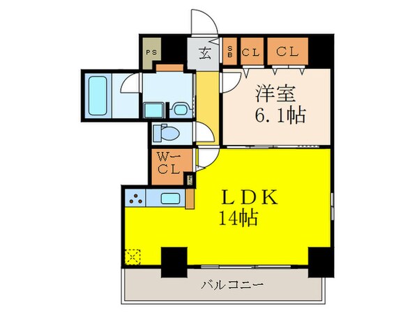 フレール江坂レジデンシャルの物件間取画像